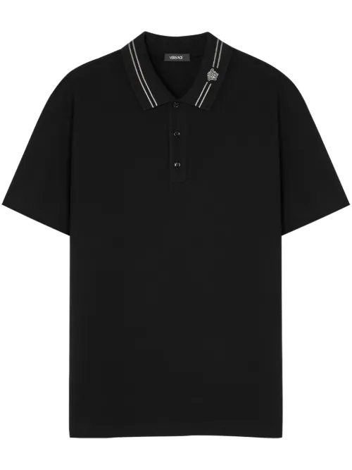 Polo à logo Medusa brodé - Versace - Modalova