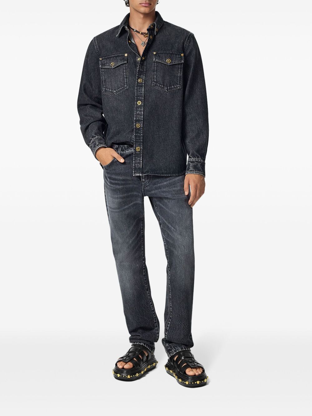 Versace Denim overhemd - Zwart