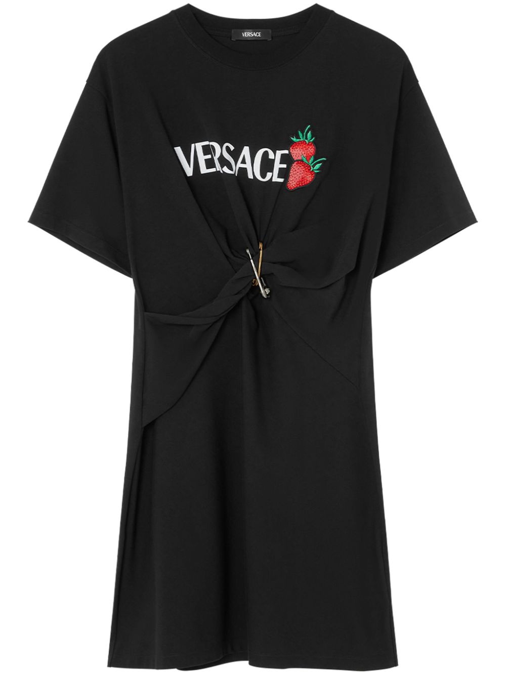 Versace logo-print mini dress - Black