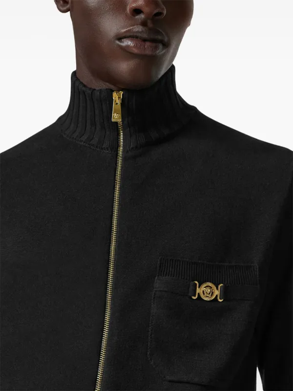 Versace ニット ジップアップ Versace ジップアップ セーター | ブラック | FARFETCH JP
