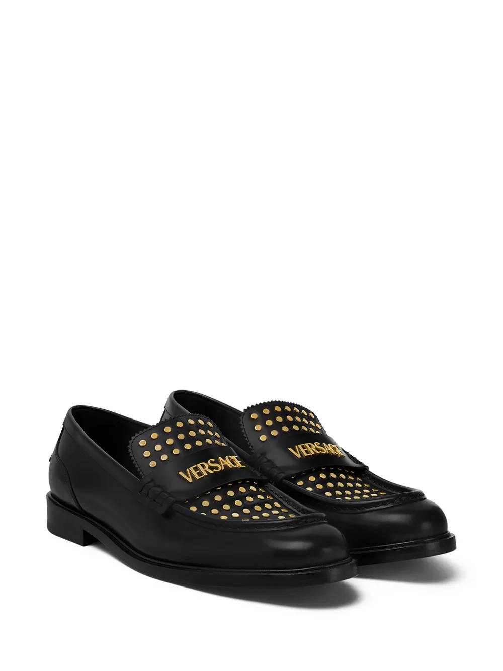 Versace leather loafers Black