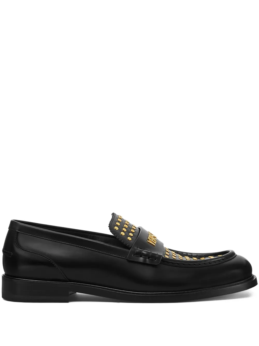 Versace Leren loafers Zwart