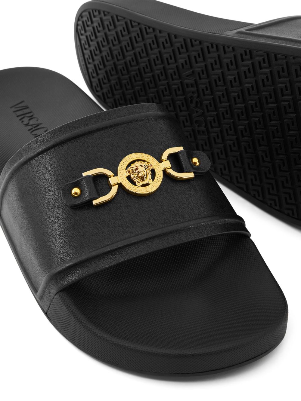 Versace Medusa '95 slippers met plateauzool Zwart