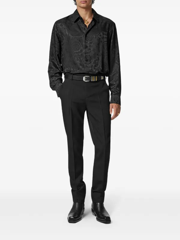 VERSACE COLLECTION　 ブラック　シャツ サイズ：41/16 Versace Barocco-jacquard Shirt | Black | FARFETCH
