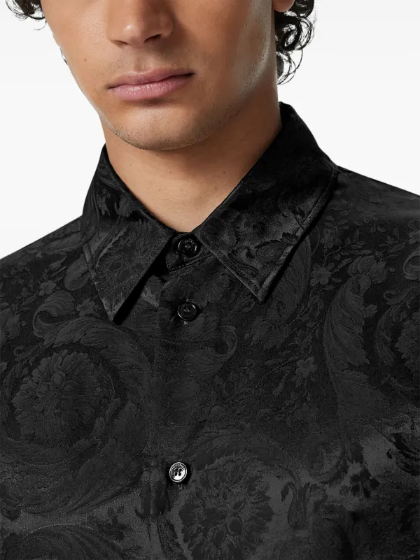 VERSACE COLLECTION　 ブラック　シャツ サイズ：41/16 Versace Barocco-jacquard Shirt | Black | FARFETCH