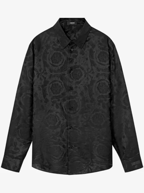 Versace jacquard silk-blend regular shirt