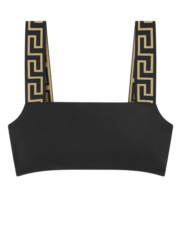 Versace Greca Border Bikini Top Black FARFETCH UK