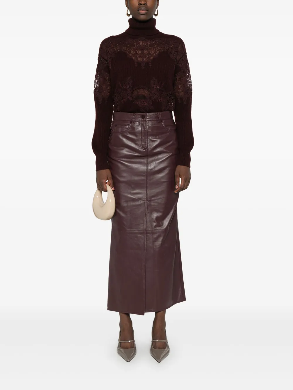 Ermanno Scervino Trui met kanten vlakken - Rood