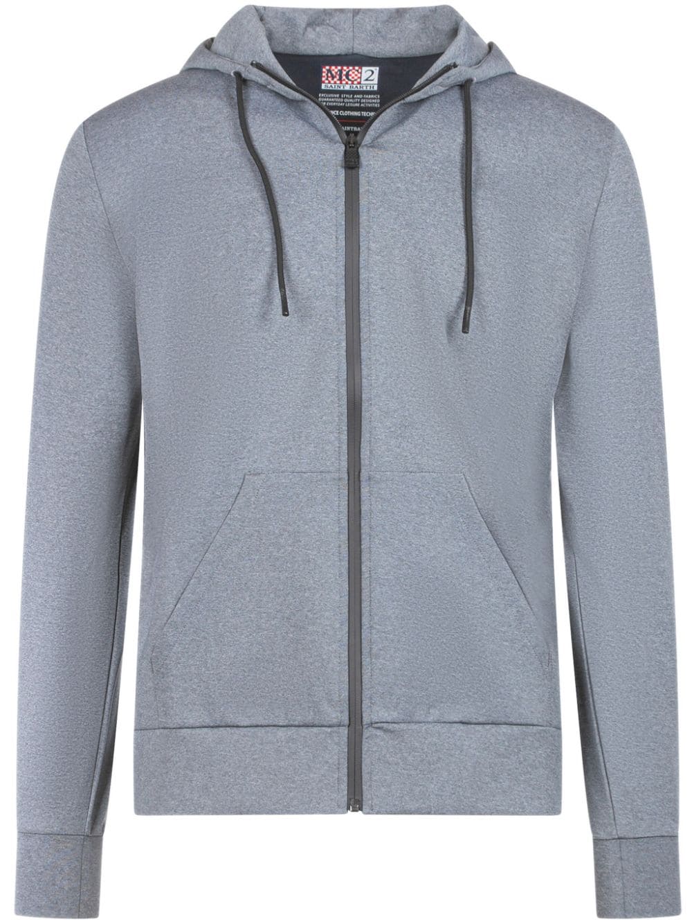 Shop Mc2 Saint Barth Drawstring Hooded Zip Sweatshirt In Grey