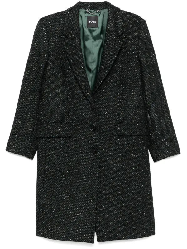 BOSS patterned-jacquard Coat Blue FARFETCH ZA