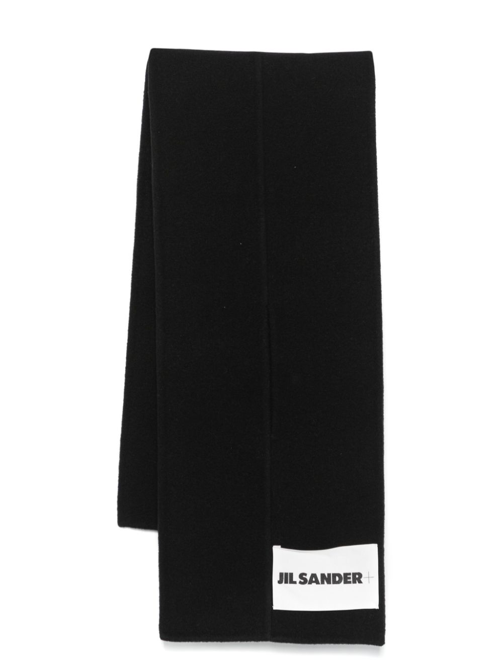 Jil Sander Sjaal met logopatch Zwart