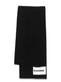 Jil Sander logo-patch scarf - Black
