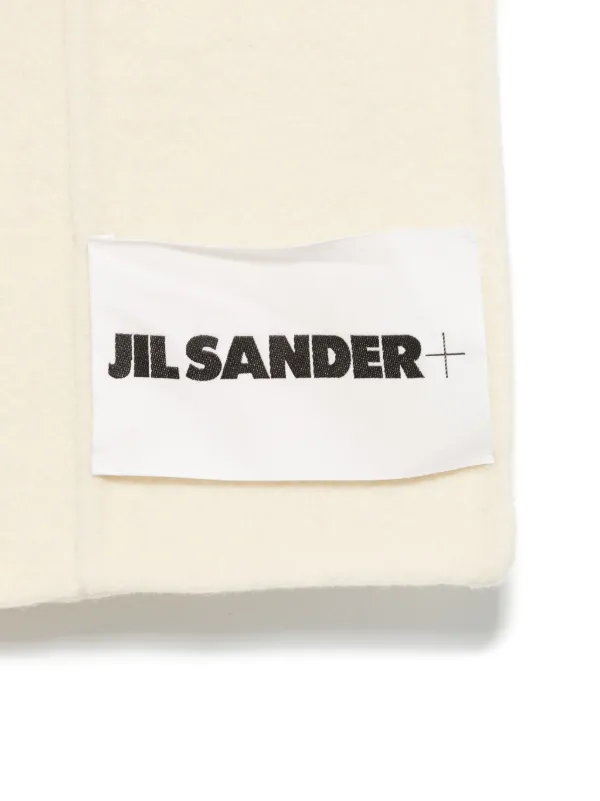 【JIL SANDER】Logo Patch Scarf/追跡+関税+全国送料込み JIL SANDER+ logo-patch Scarf | Neutrals | FARFETCH TW