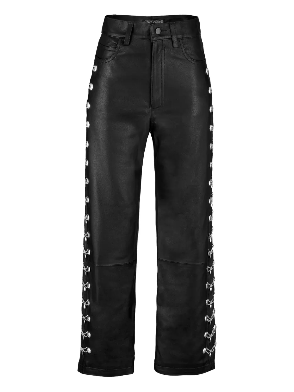 DANCASSAB Amira chain-embellished leather trousers