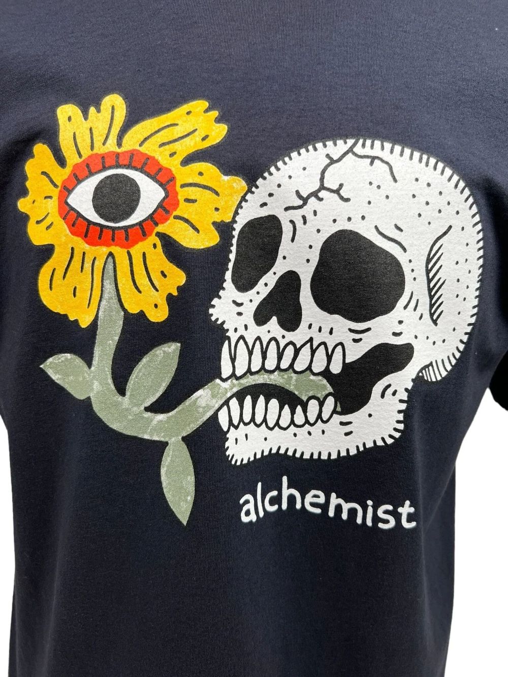 Shop Alchemist Floral Skull T-shirt In Black