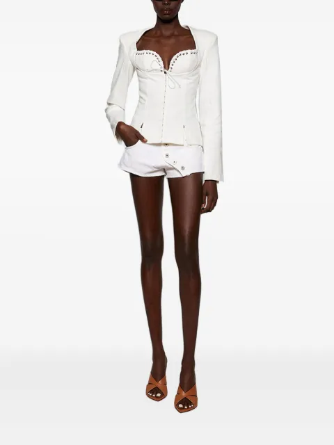 Ludovic de Saint Sernin lace-up padded-shoulder jacket
