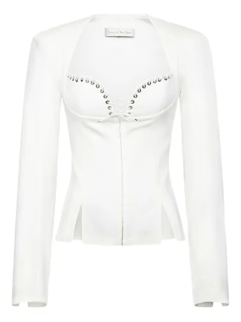 Ludovic de Saint Sernin lace-up padded-shoulder jacket