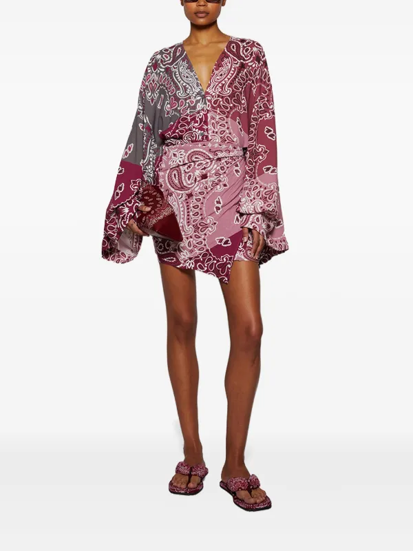 ワンピース THE ATTICO Wrap dress THE ATTICO Open-knit mini wrap dress | NET-A-PORTER