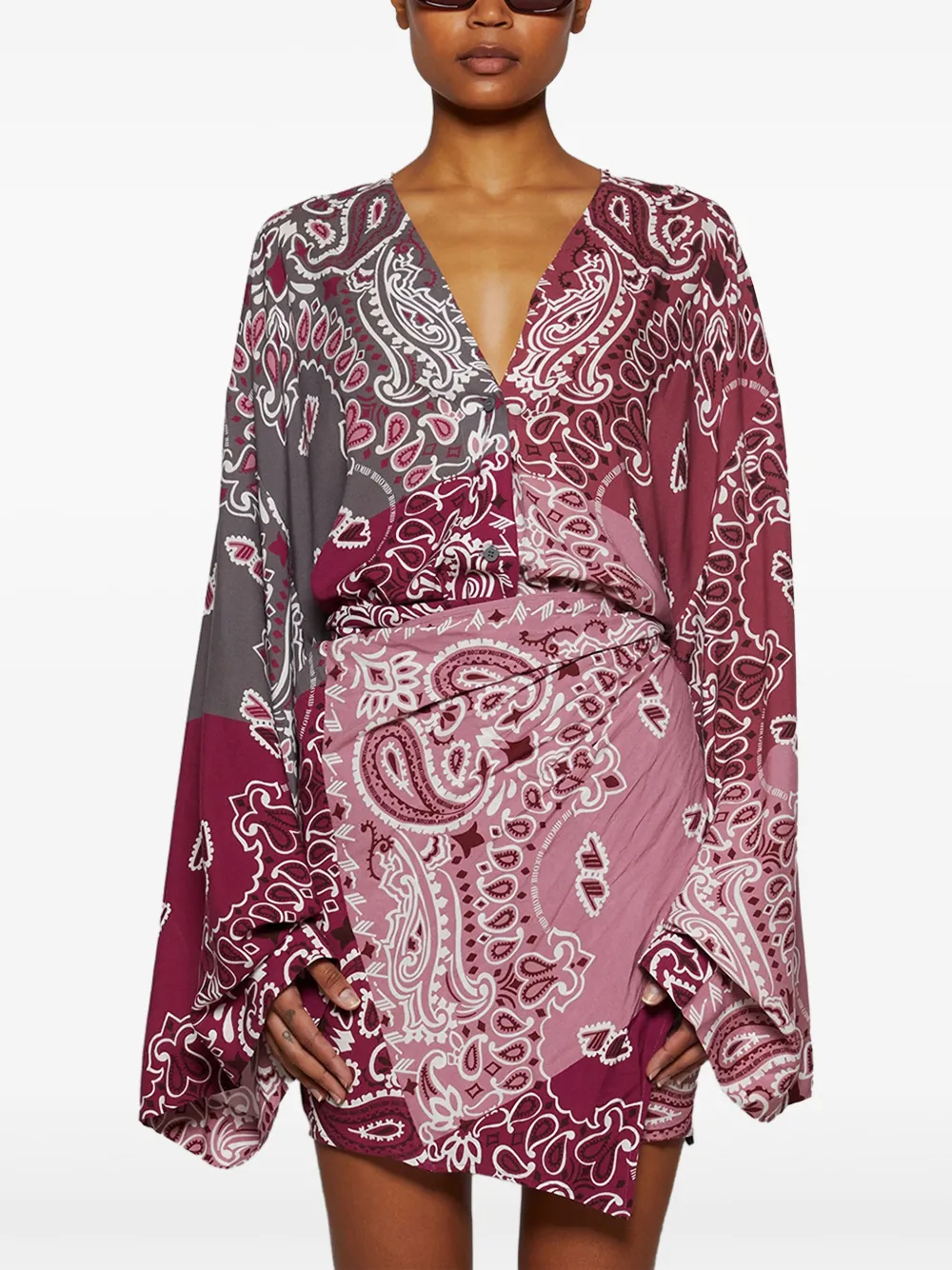 The Attico Jurk met print Rood
