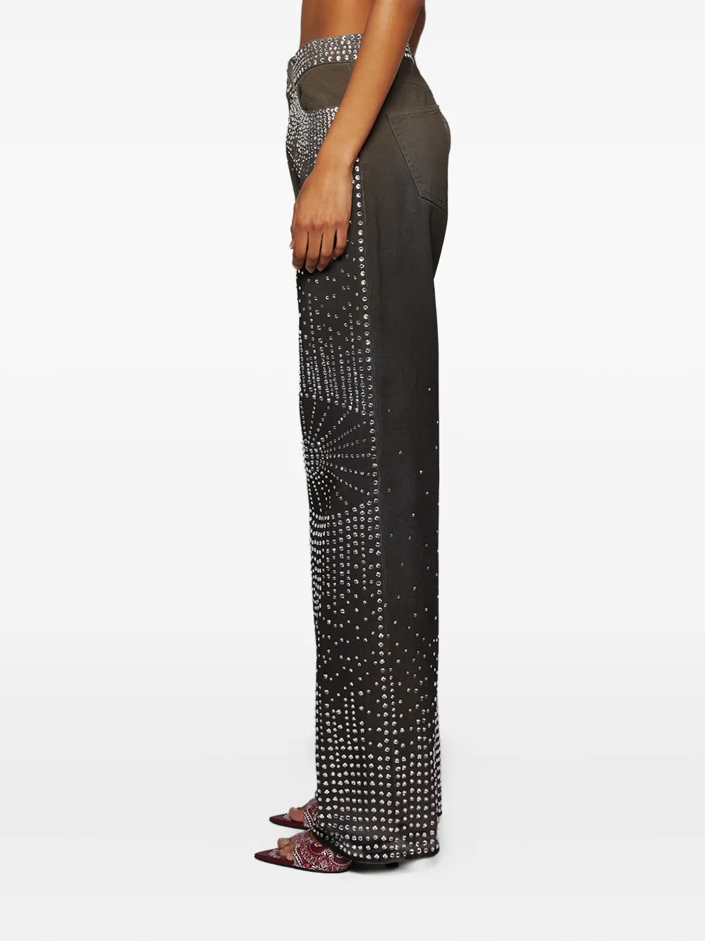 The Attico Broek met wijde pijpen Grijs