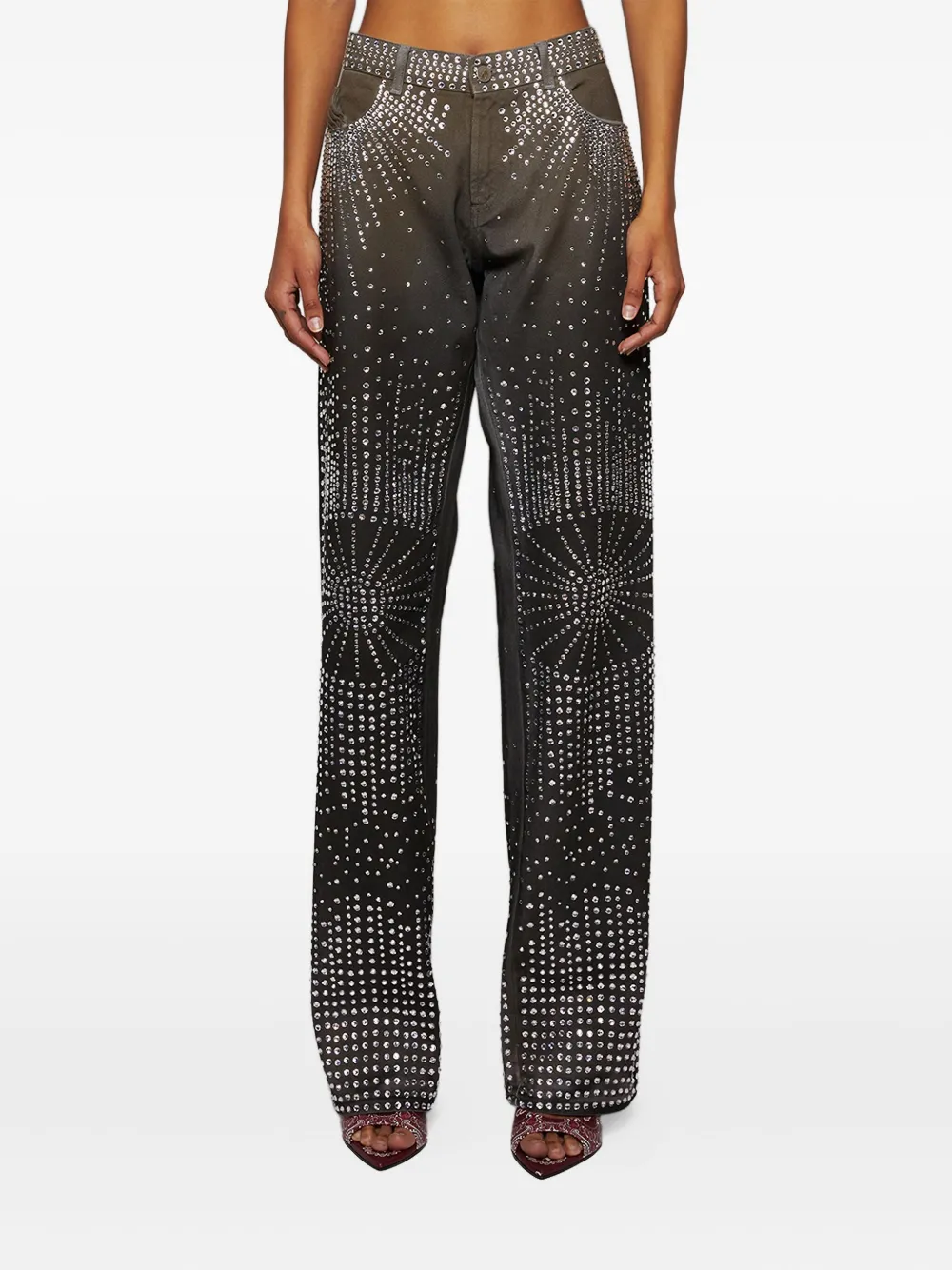 The Attico Broek met wijde pijpen Grijs