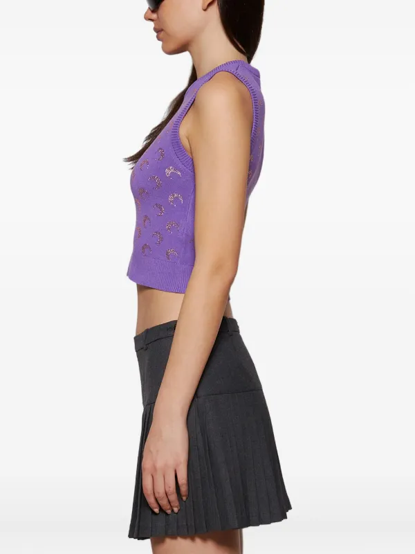 Marine Serre rhinestone-embellished Tank Top | Purple | FARFETCH