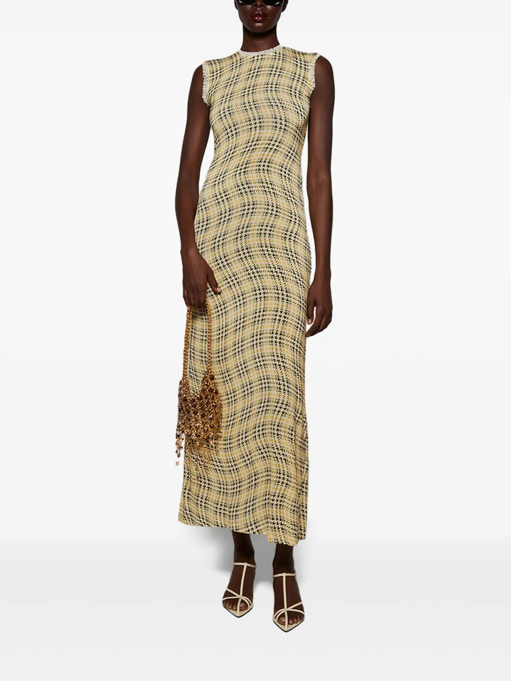 Rabanne tartan-check maxi dress - Beige