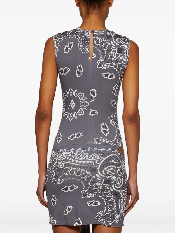 The Attico bandana-print Mini Dress | Grey | FARFETCH
