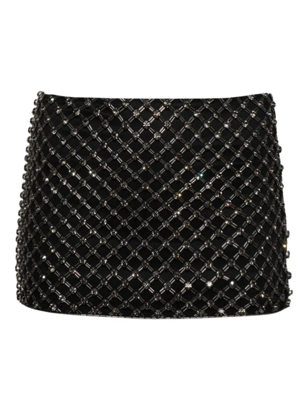 The Attico Cady Crystal-embellished Miniskirt in Black