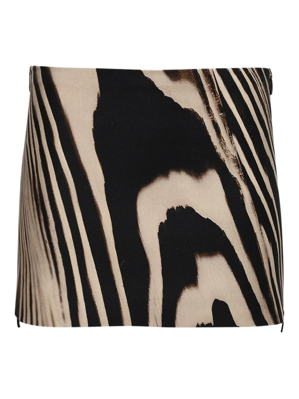David Koma zebra-print side-zip mini skirt Beige