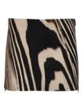 David Koma zebra-print side-zip mini skirt - Neutrals