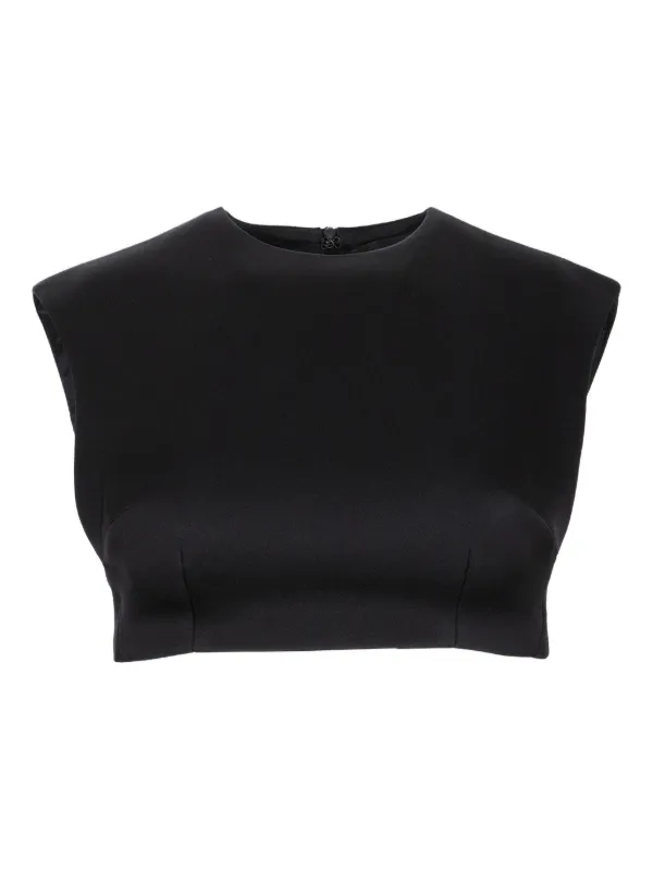 David Koma Sleeveless Crop Top in Black