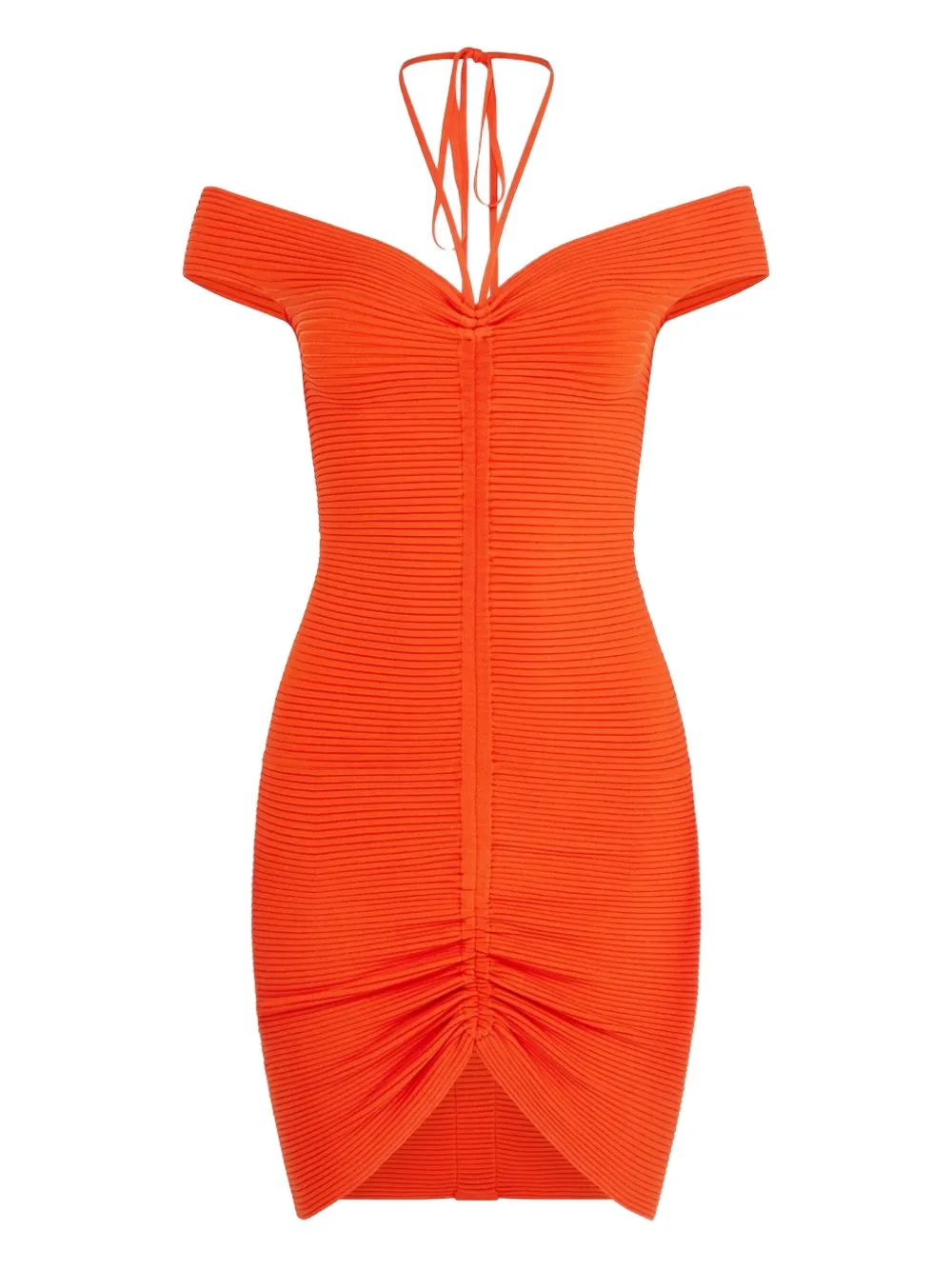 David Koma Off-shoulder jurk Oranje
