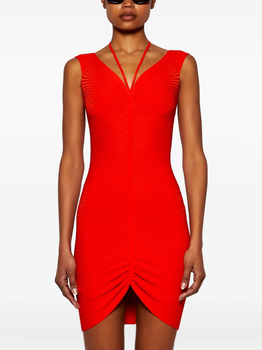 David Koma Off-shoulder jurk Oranje