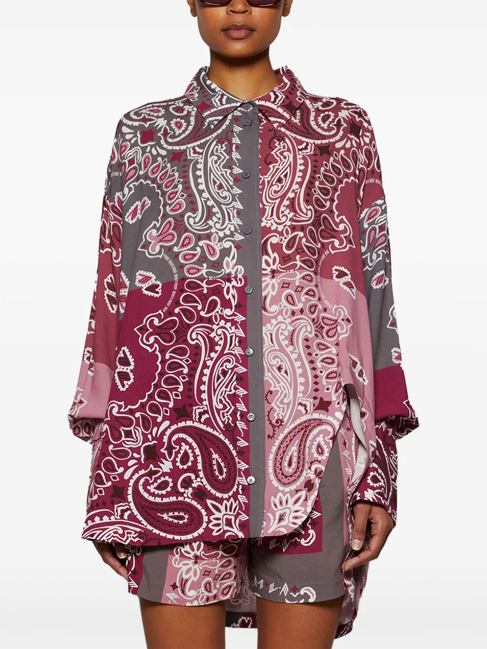 The Attico Blouse met bandanaprint Rood