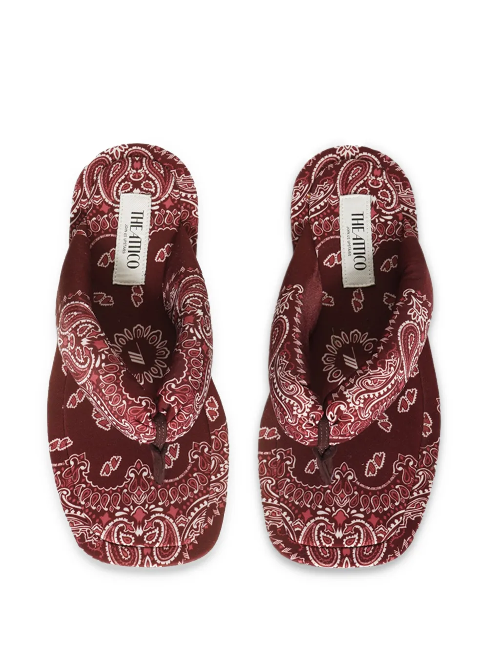 The Attico bandana-print slides - Rood