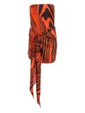 David Koma zebra-print tie-detail minidress - Red