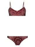 The Attico paisley-print bikini set - Red
