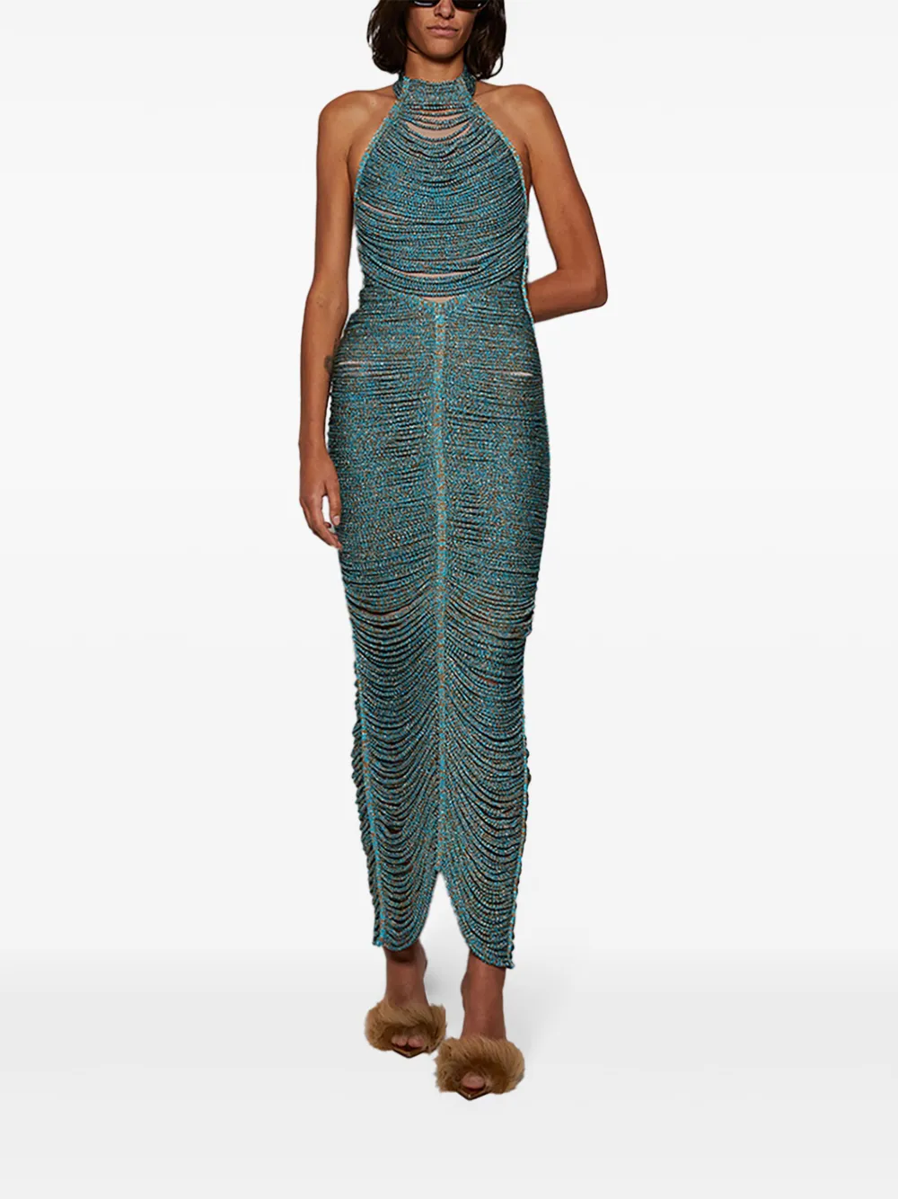 Andrea Almeida Alaia maxi-jurk - Blauw