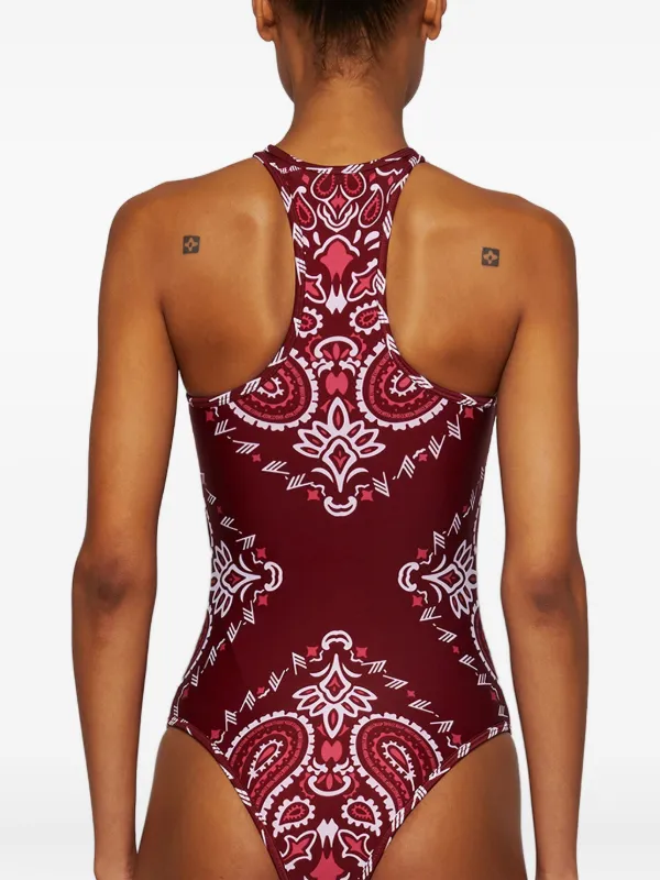 ワンピース水着 THE ATTICO Woman Swimsuit Red WBC00009PAA094AA 010 The Attico bandana-print Halterneck Swimsuit | Red | FARFETCH