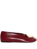 Jil Sander leather ballerina shoes - Red
