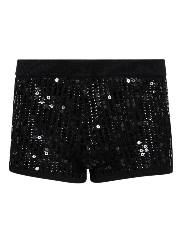 David Koma Sequin-embellished Shorts in BLACK