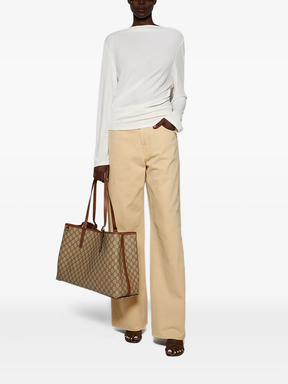 Gucci Grote shopper met GG-embleem Beige