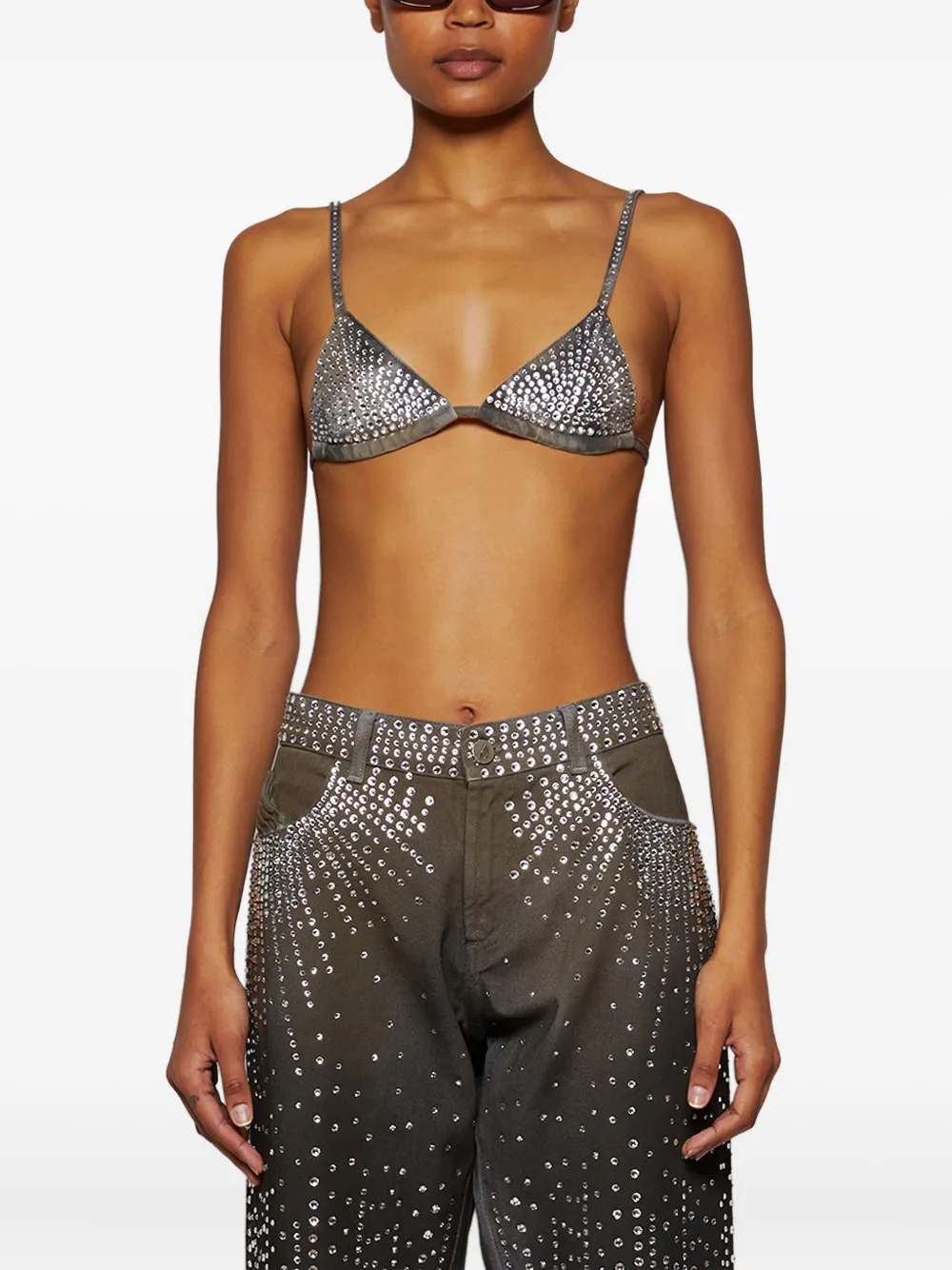 The Attico Triangel bh met studs Grijs