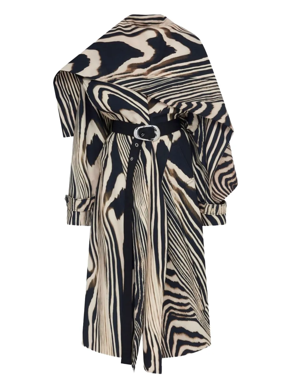 David Koma Zebra-print Coat In Neutral