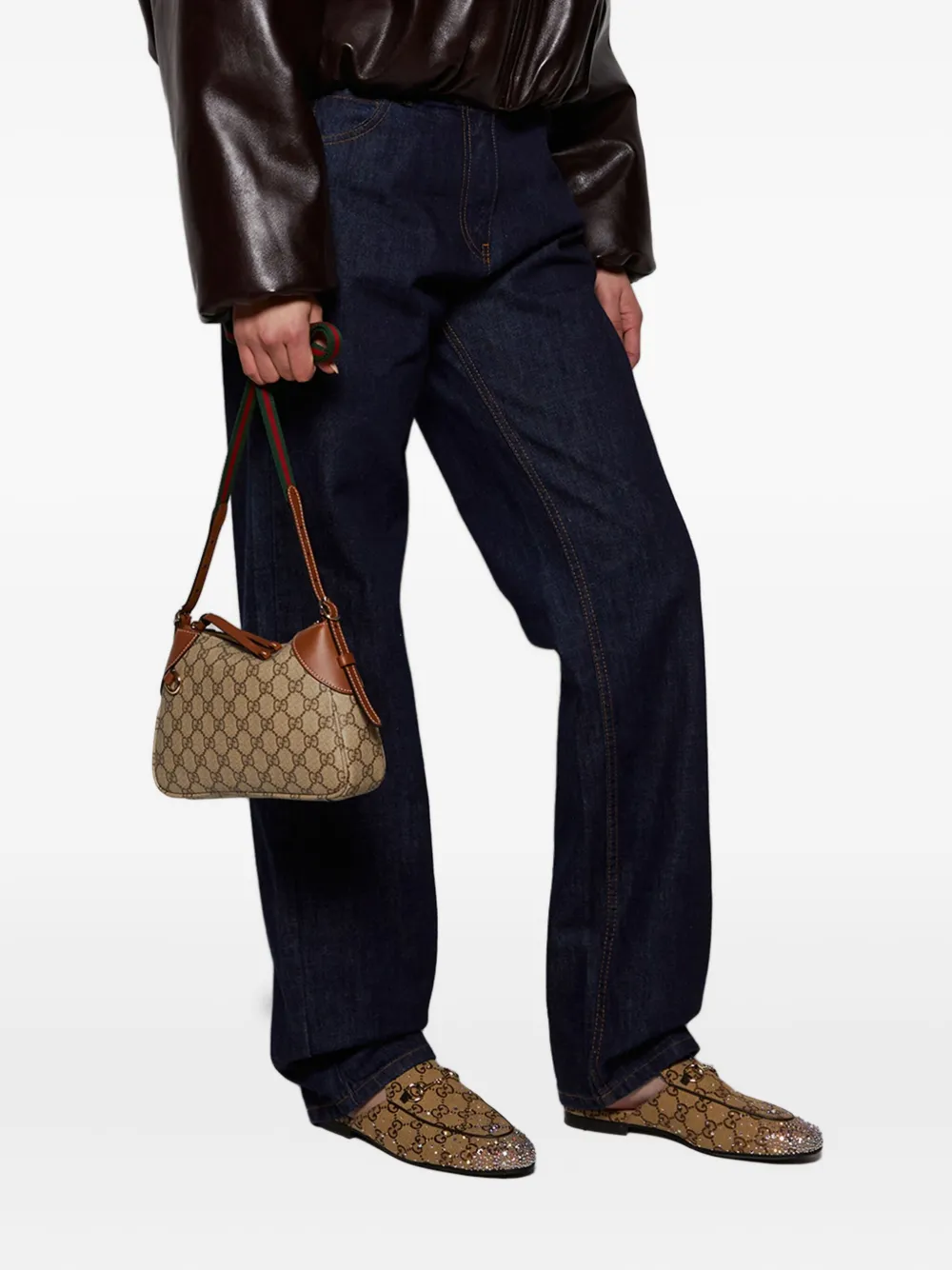 Shop Gucci Cotton Shoulder Bag