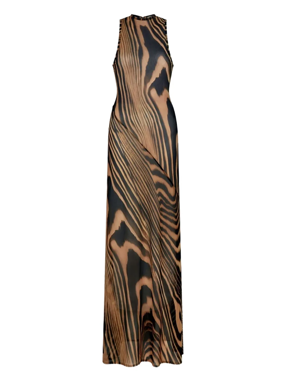 zebra-print maxi dress