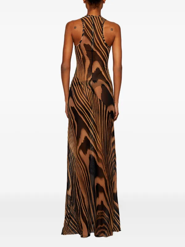 David Koma Abito Lungo Zebrato Toni Neutri FARFETCH IT