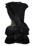 David Koma fringed cut-out minidress - Black