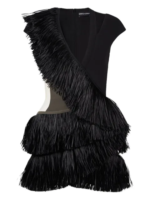 David Koma fringed cut-out minidress